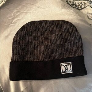 Louis Vuitton Dark Checkered Knit Beanie